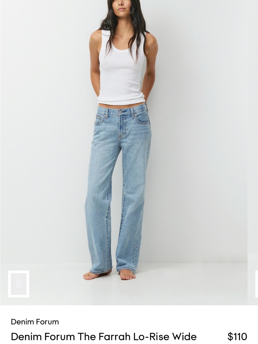 Aritzia Light Blue Wide-Leg Low-Rise Jeans
